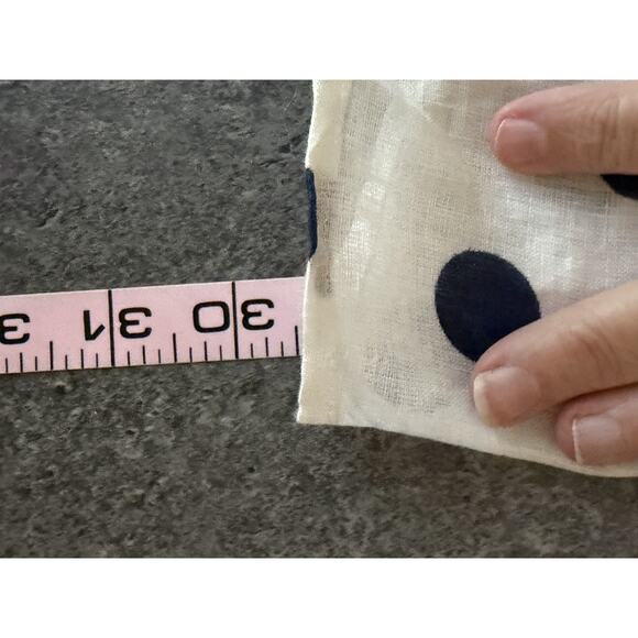 Maeve Anthropologie Linen Shirt Medium Blue Polka Dot Relaxed Button Dow Career - Picture 12 of 13